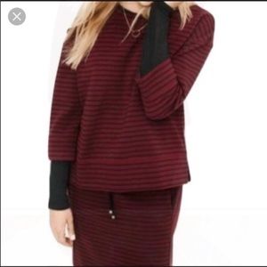 Lou & grey maroon stripe pullover sweater